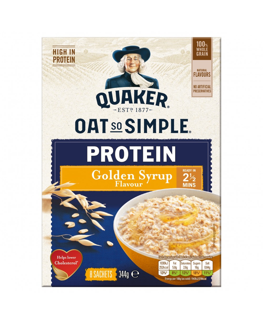 Quaker Oat So Simple Protein Golden Syrup 8 x 43g x 6