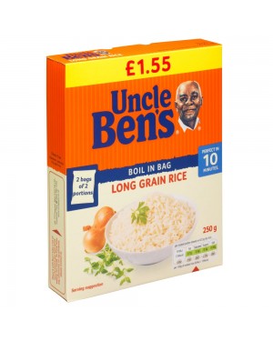 Uncle Bens Boil in Bag Long Grain Rice 250g PM £1.55 x 6