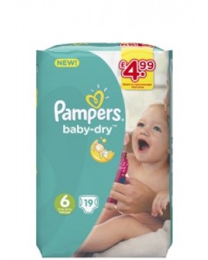 Pampers Size 6 PM £4.99 19's x 4
