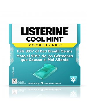 Listerine Coolmint Pocketpaks Breath Strips 24s x 12