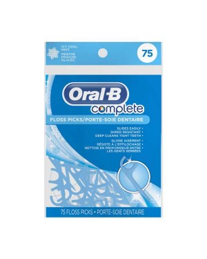 Oral B Complete Floss Picks Icy Cool Mint 75s x 24
