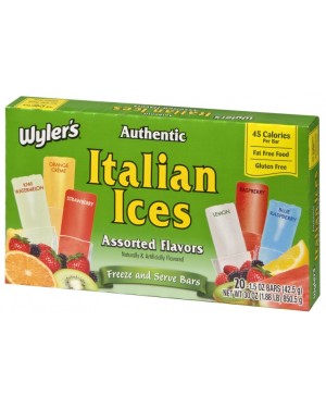 Wyler’s Authentic Italian Ices Assorted Flavors 1.5oz (42.5g) 20’s x 12