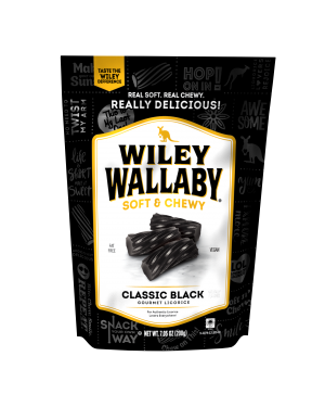Wiley Wallaby Black Aussie Liquorice 7.05oz (200g) x 12
